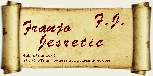 Franjo Jesretić vizit kartica